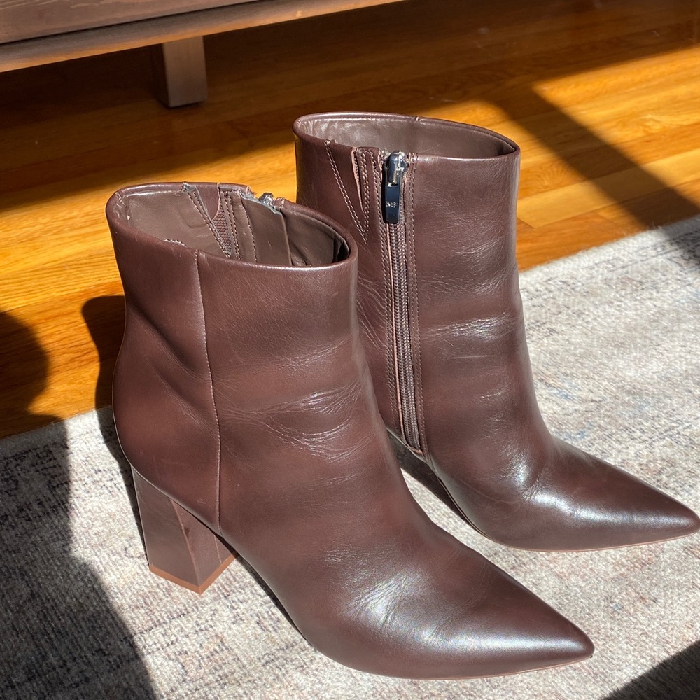 Marc Fisher Garina Leather Bootie – Brown